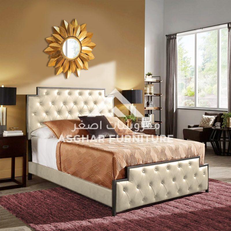 Gunmetal Finish Tufted Bed - Image 3