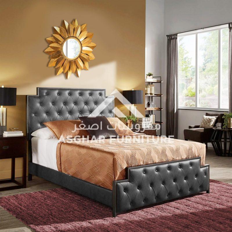 Gunmetal Finish Tufted Bed - Image 2