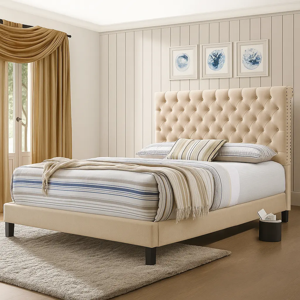 Elegant Button Tufted Bed - Image 2