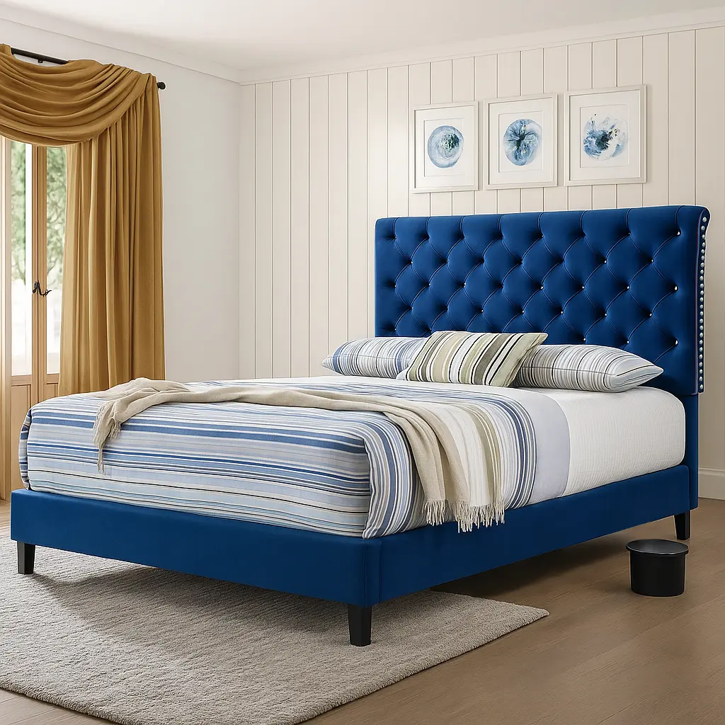 Elegant Button Tufted Bed - Image 3
