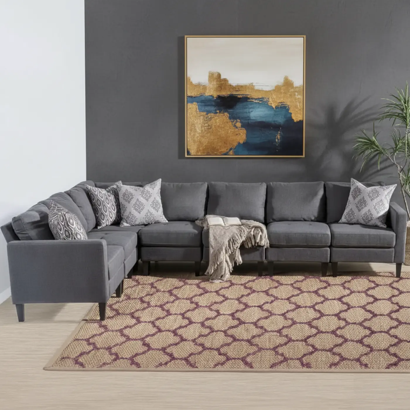7-Piece Fabric Sectional Sofa - Image 5