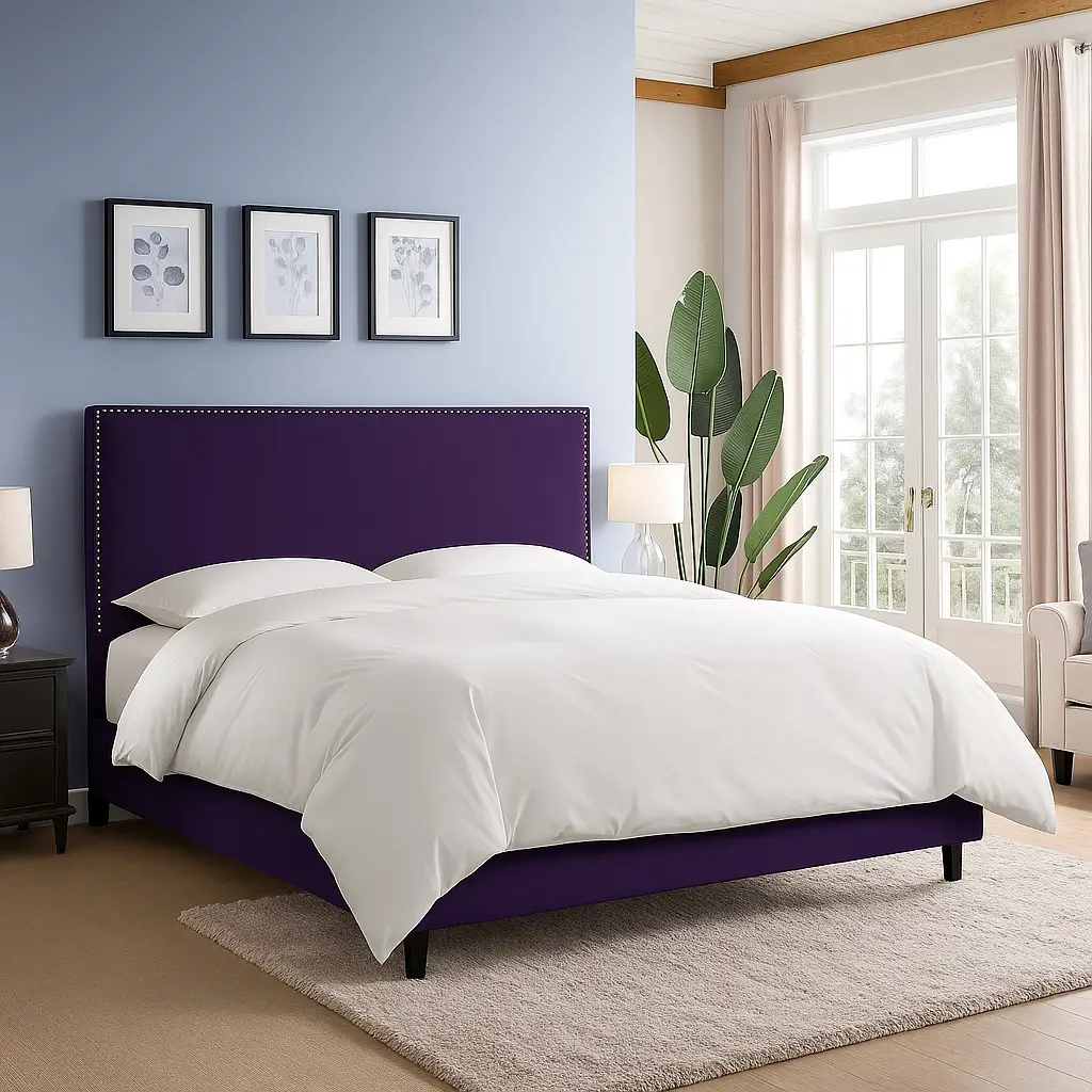 Blush Velvet Bed