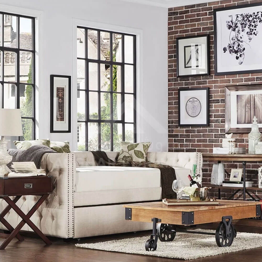 Tufted Nailhead Chesterfield Daybed with Trundle - Image 2