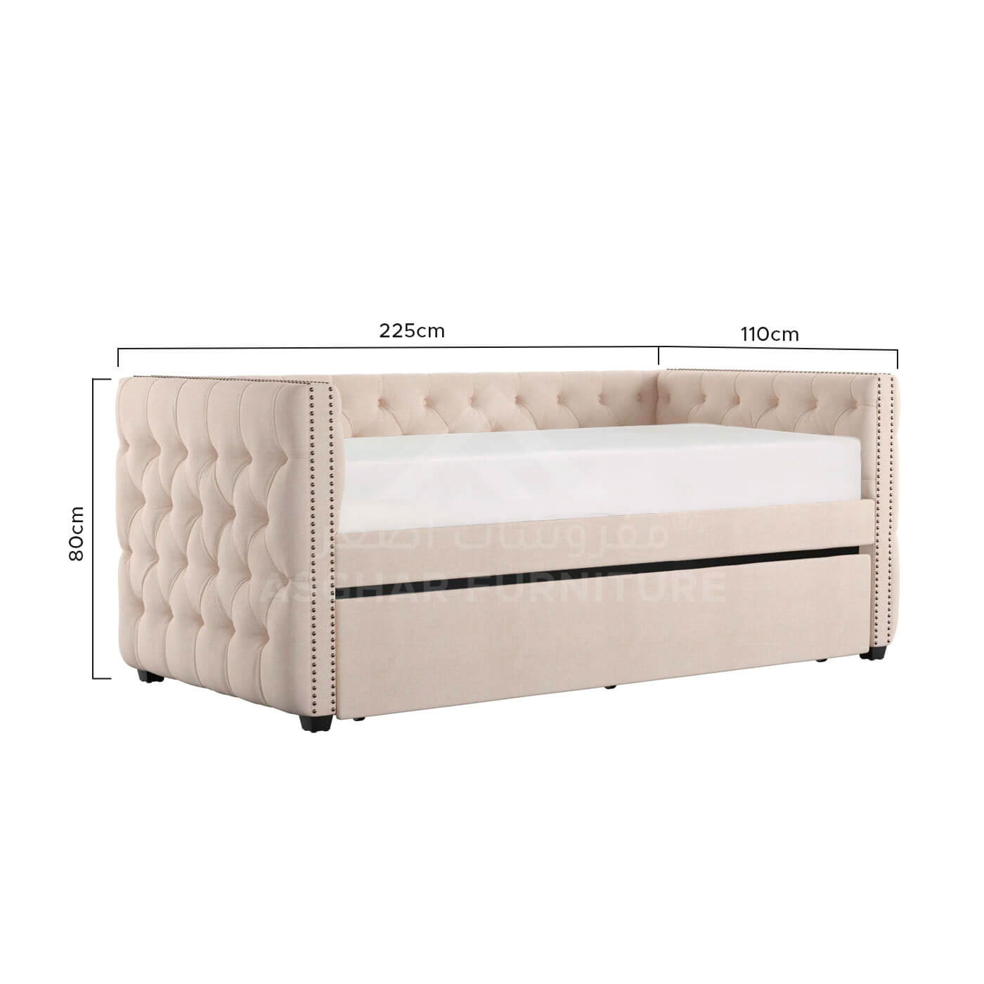 Tufted Nailhead Chesterfield Daybed with Trundle - Image 6