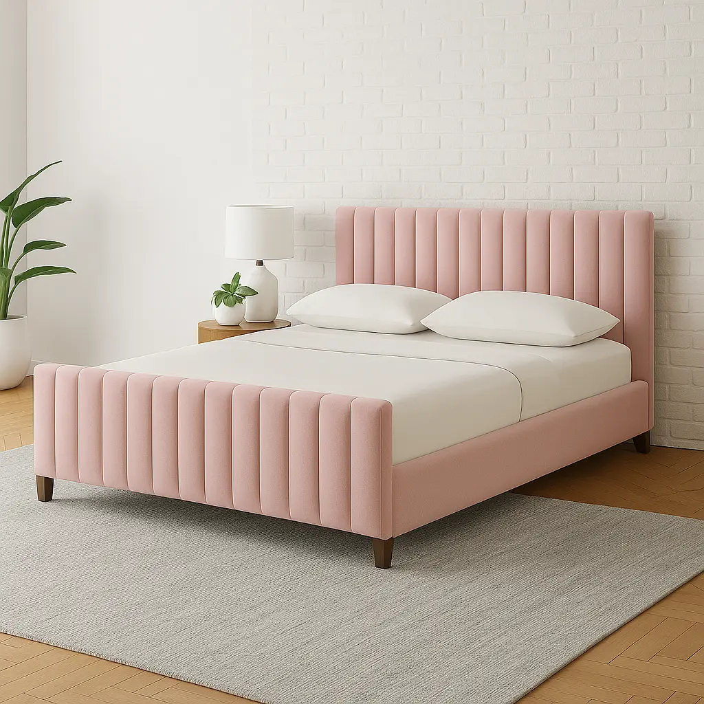 Channel Upholstered Bed - Image 2