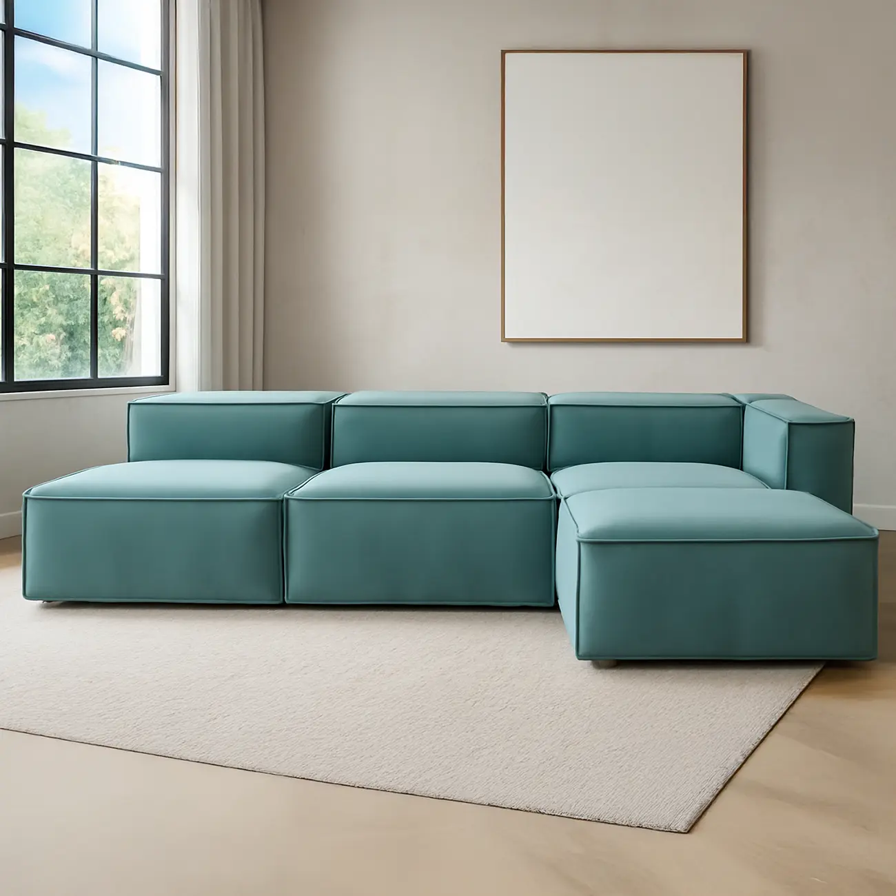 Minimalist L Shape Sofa Set - Image 2