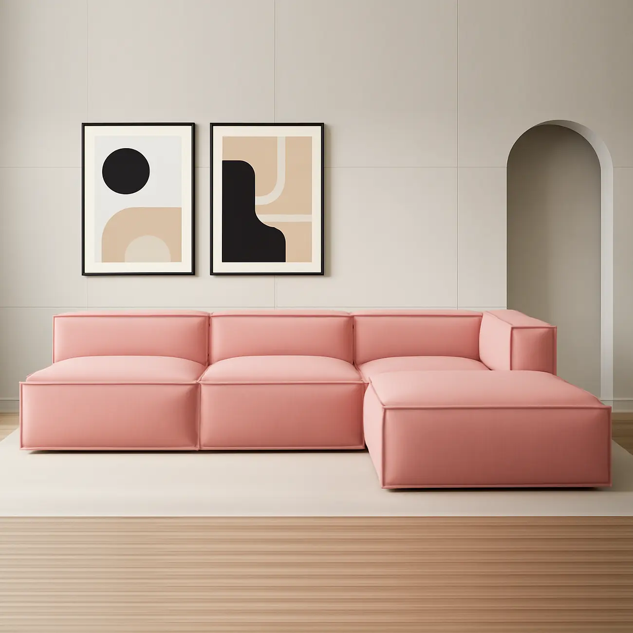 Minimalist L Shape Sofa Set - Image 3