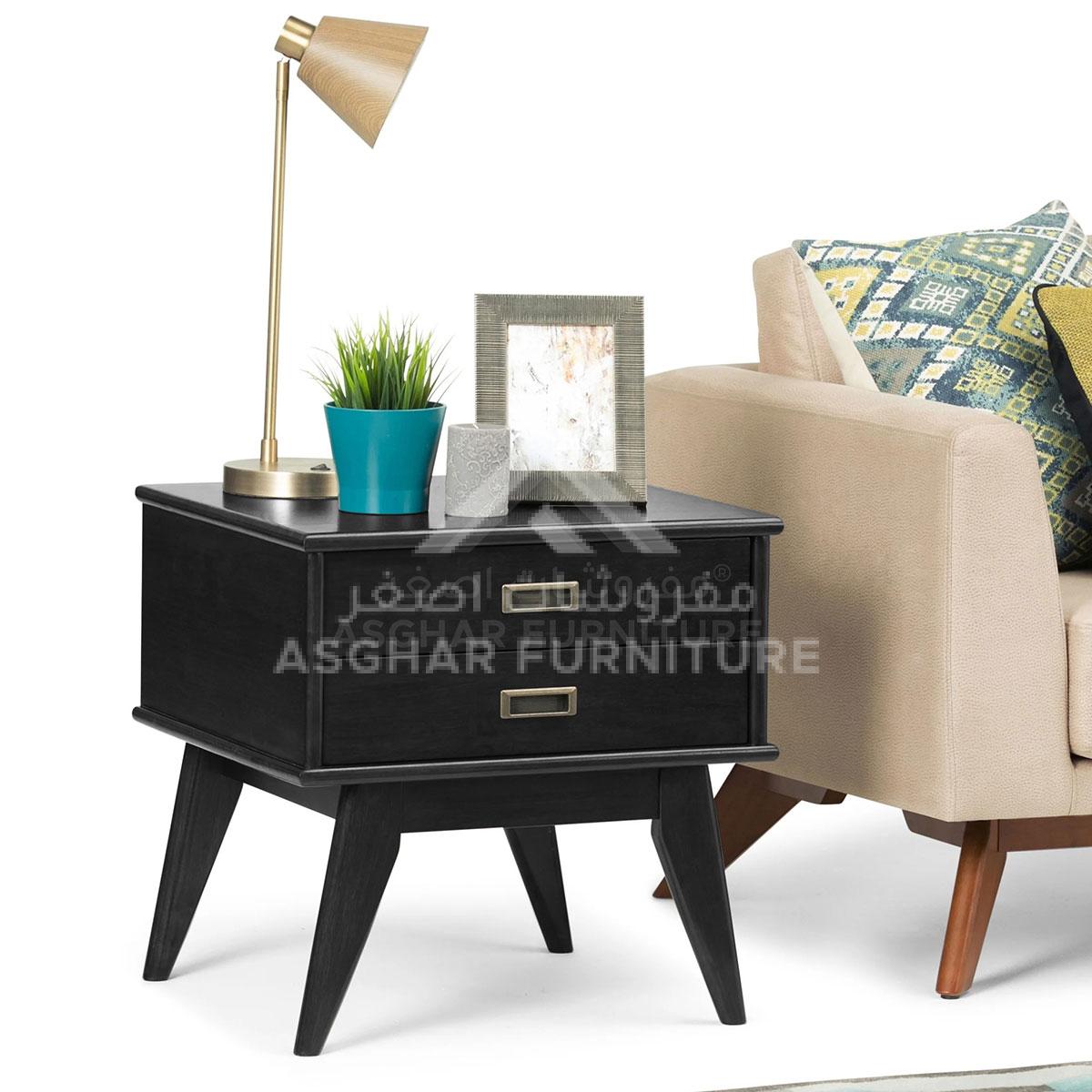 Napa Two Drawer Rectangle Side Table - Image 2