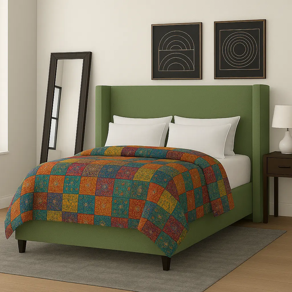Syla Wingback Bed with Free Mattress - Image 2