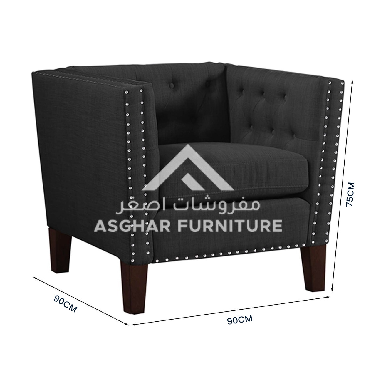 Tufted Nailhead Arm Chair - Image 4