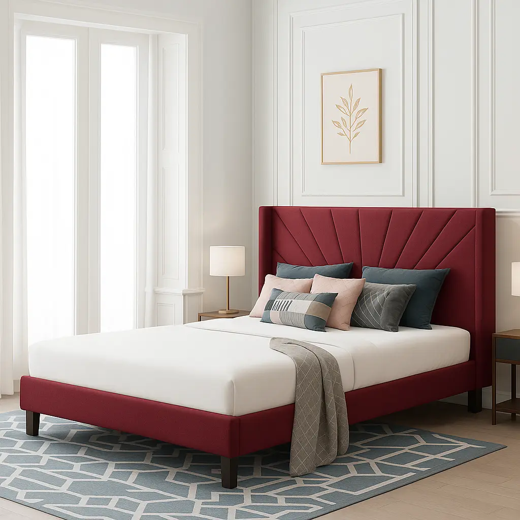 Amber Wingback Velvet Bed - Image 2