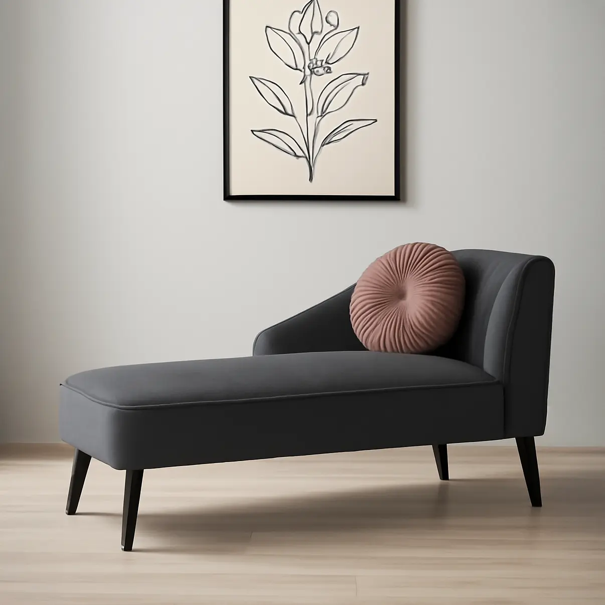 Cobalt Velvet Chaise - Image 2
