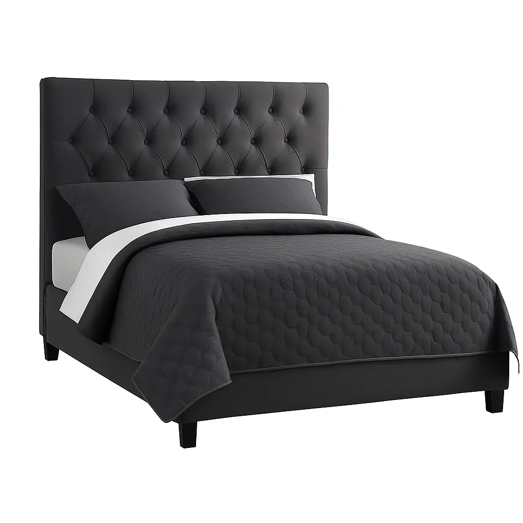 Grey Velvet Bed - Image 5