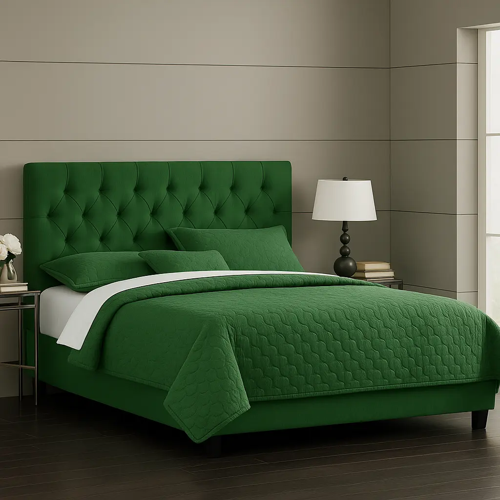 Grey Velvet Bed - Image 4