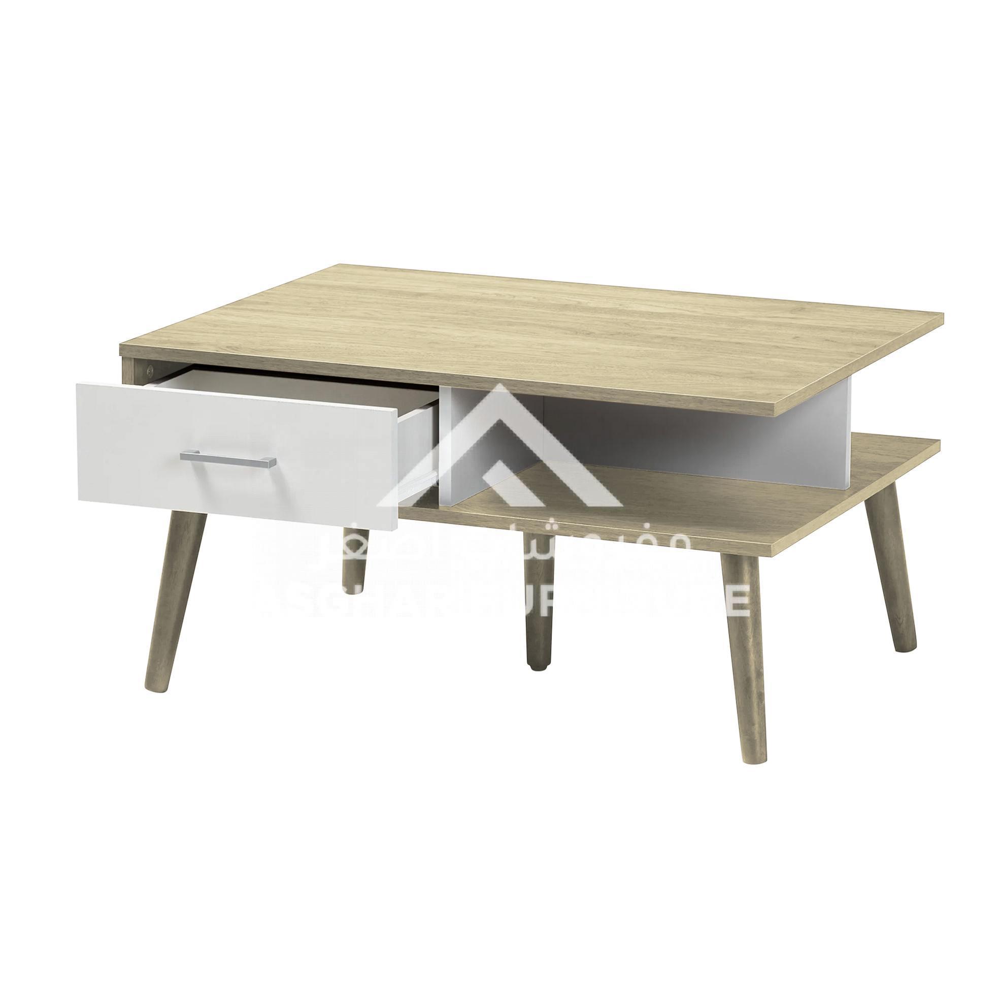 Halin Mid-Century Modern 2-Drawer Coffee Table - Image 3