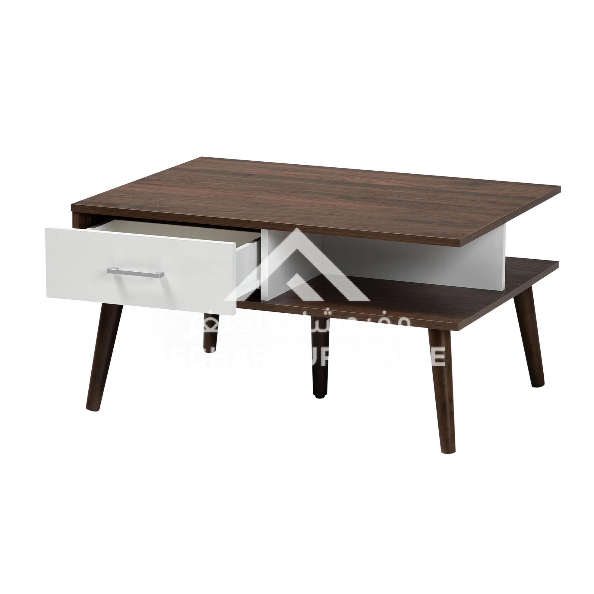 Halin Mid-Century Modern 2-Drawer Coffee Table - Image 4