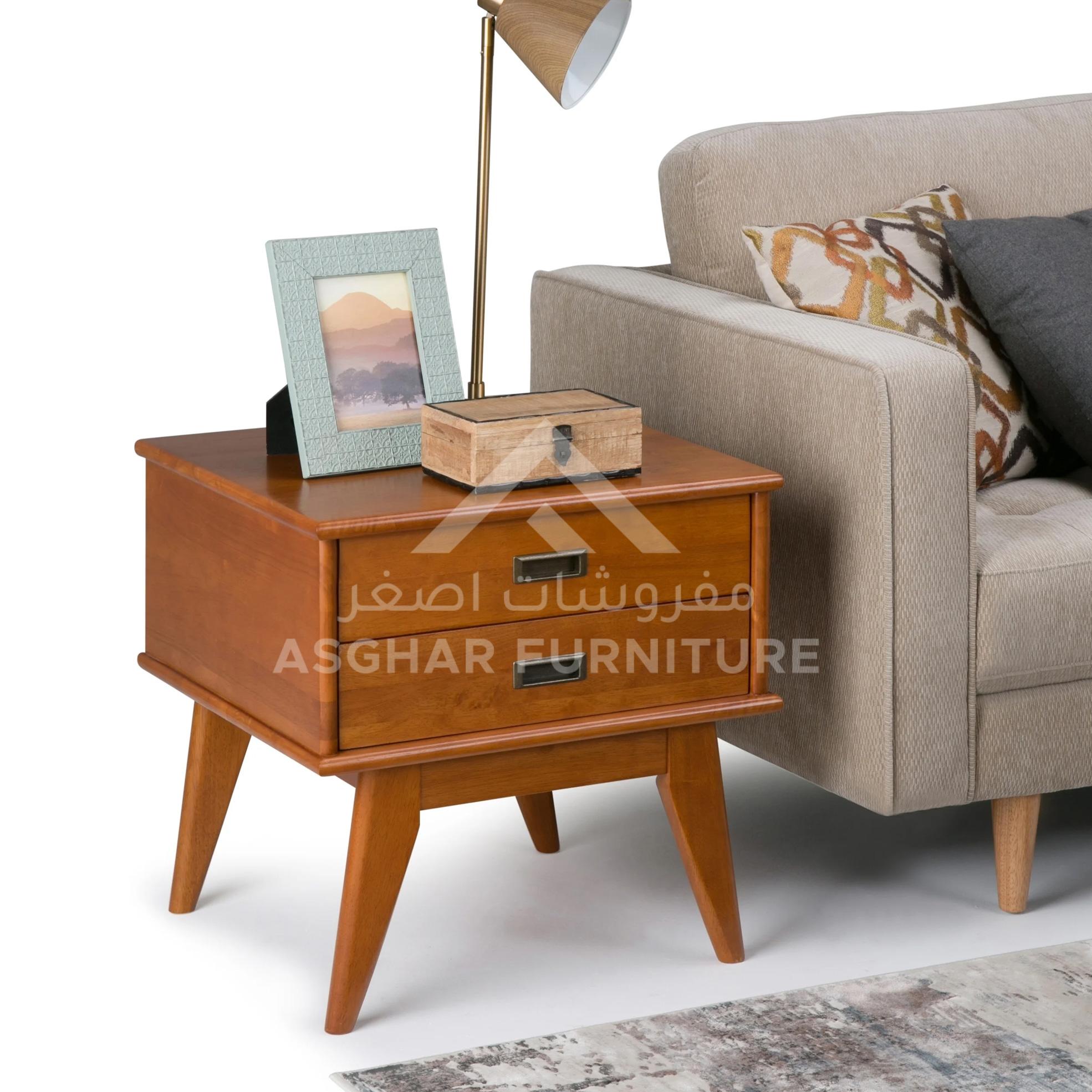 Napa Two Drawer Rectangle Side Table - Image 3