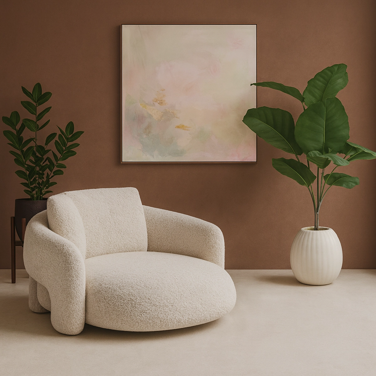 BoucleNest Accent Chair
