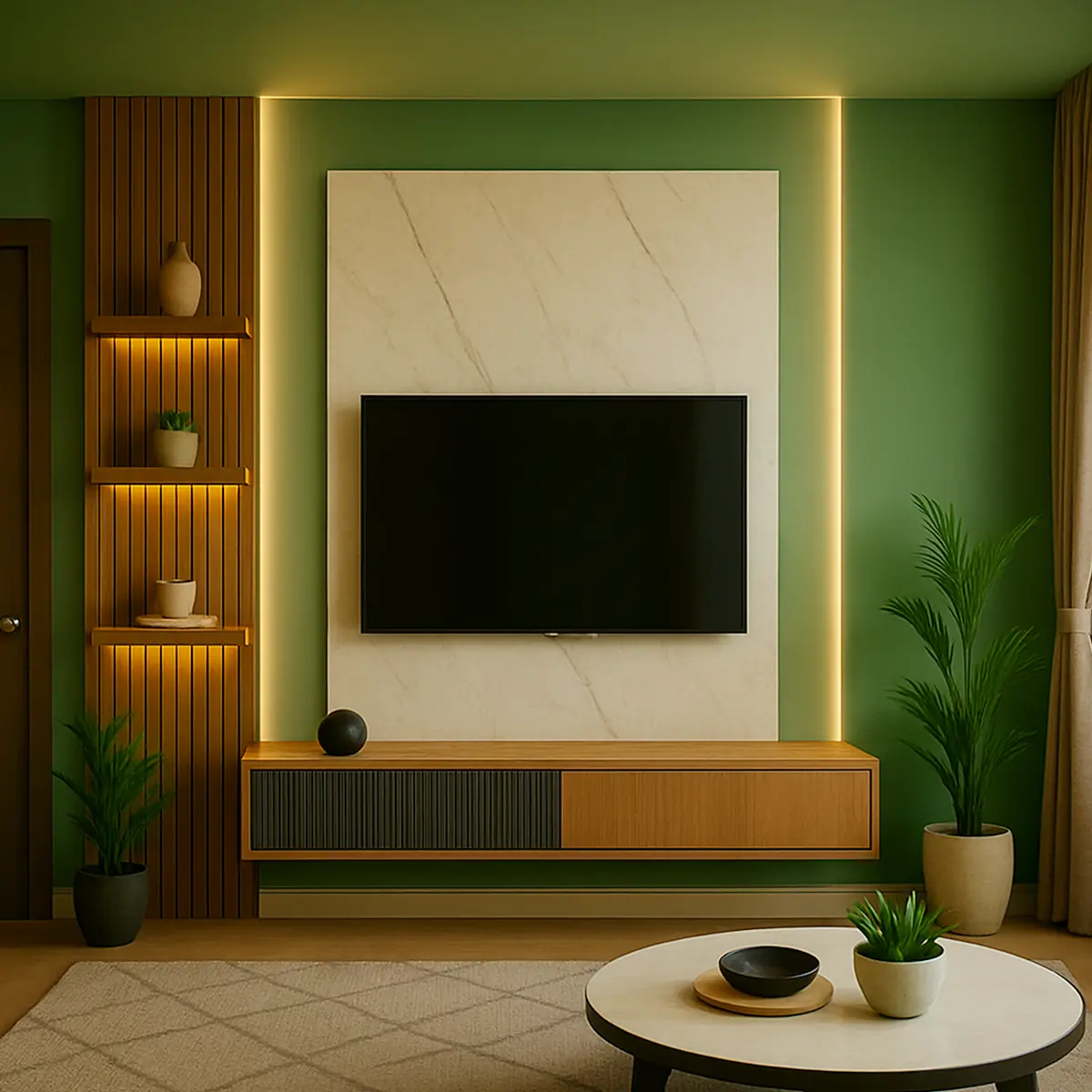 OakFusion Slat TV Unit