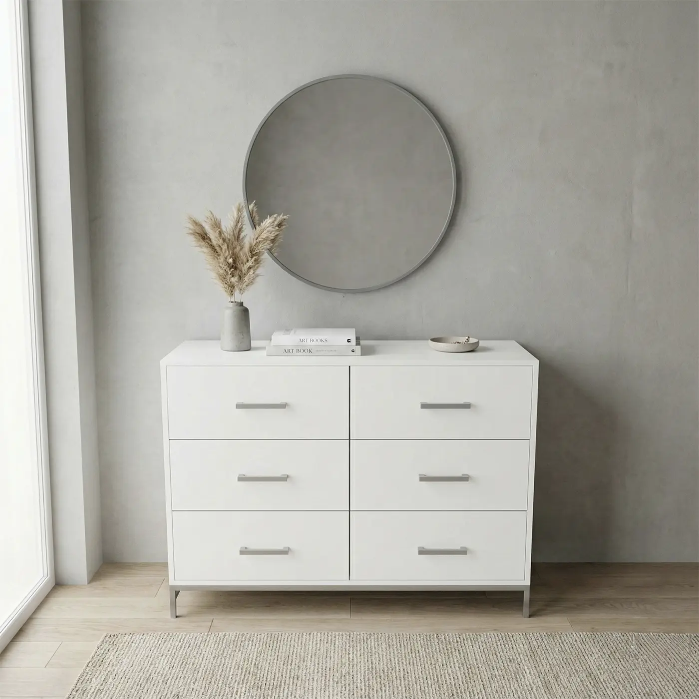 Vero 6 Drawer Dresser with Mirror