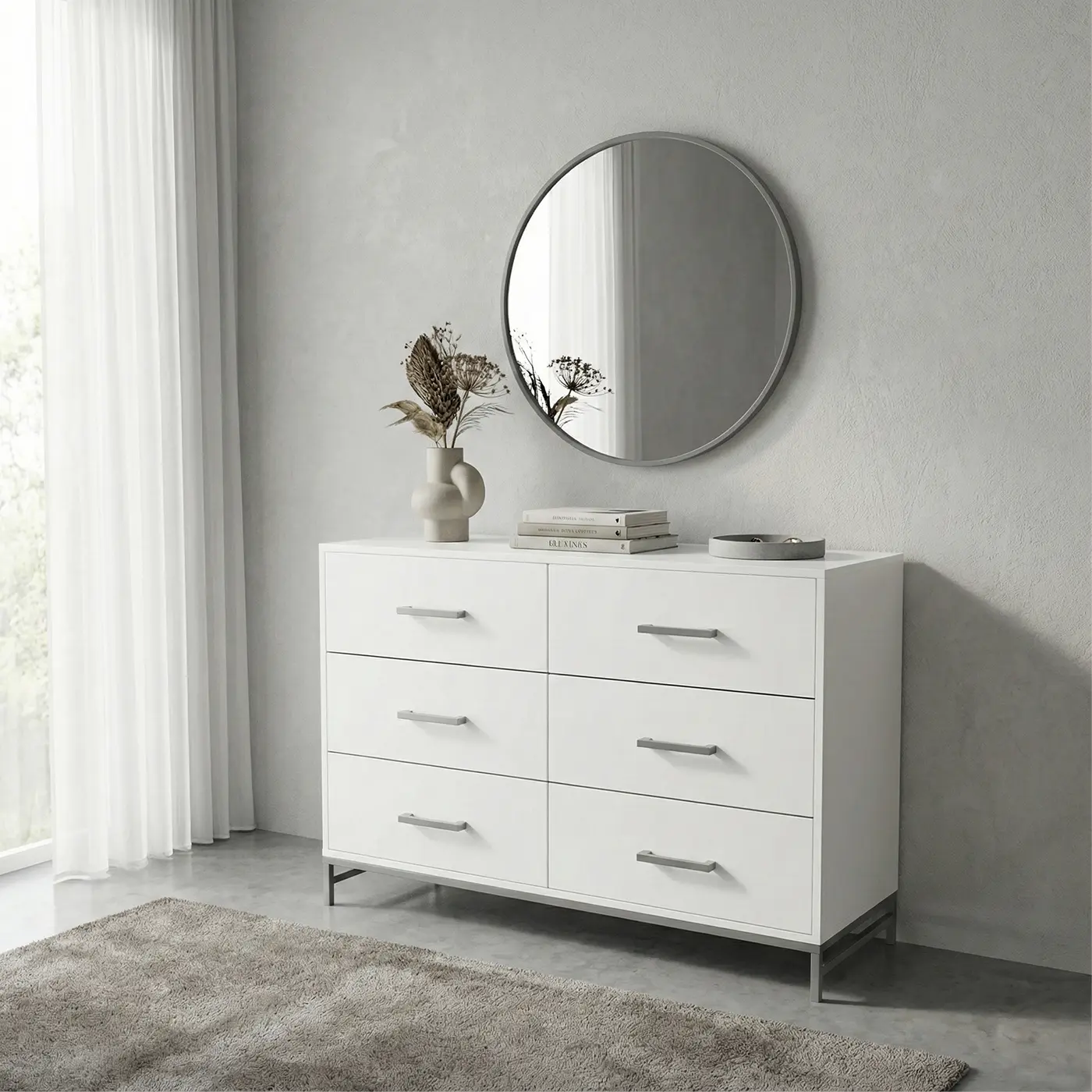 Vero 6 Drawer Dresser with Mirror - Image 2